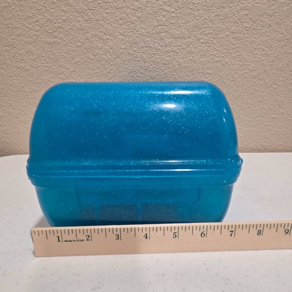 Caboodles Retro Makeup Case On-The-Go-Girl Blue Glitter Classic Organizer - Picture 11 of 12